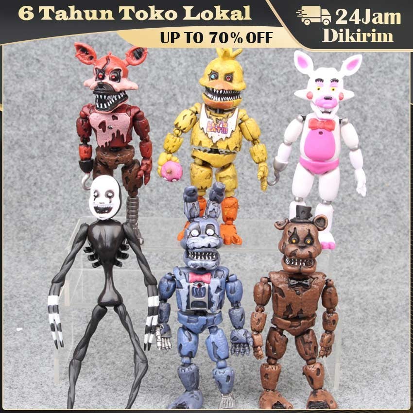 Action Figure Fnaf Freddy Five Night Topper Cake / FNAF Figure Set Five Night At Freddy Set