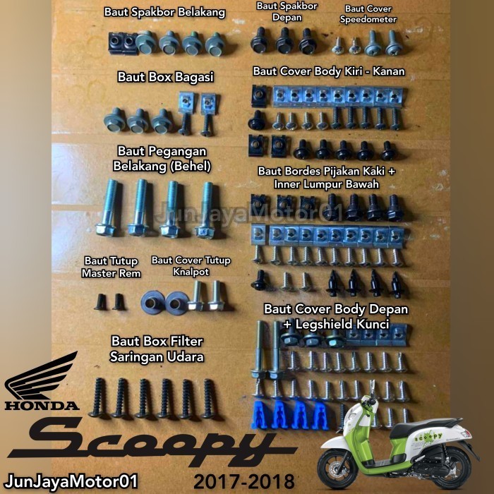 Baut Lengkap Full Set Bodi Body Scoopy Esp 2017 - 2018