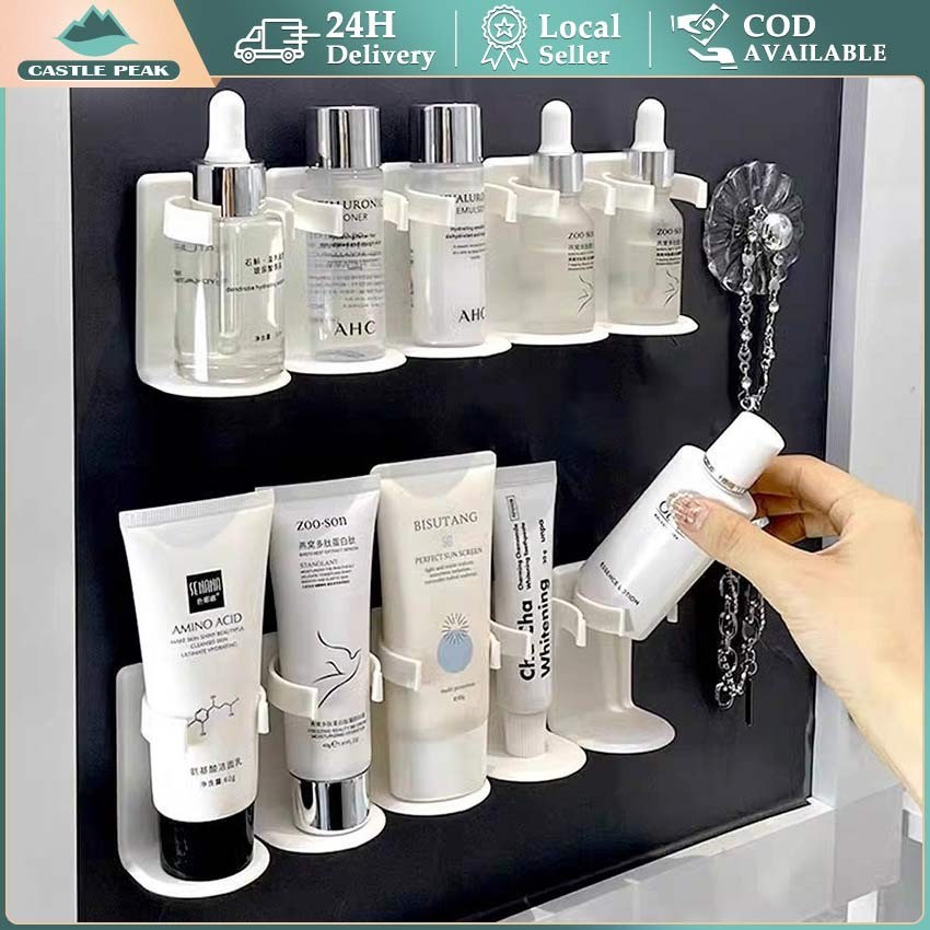 Rak Botol Serbaguna / Tempat Alat Botol Skincare / Rak Gantung Tempel dinding