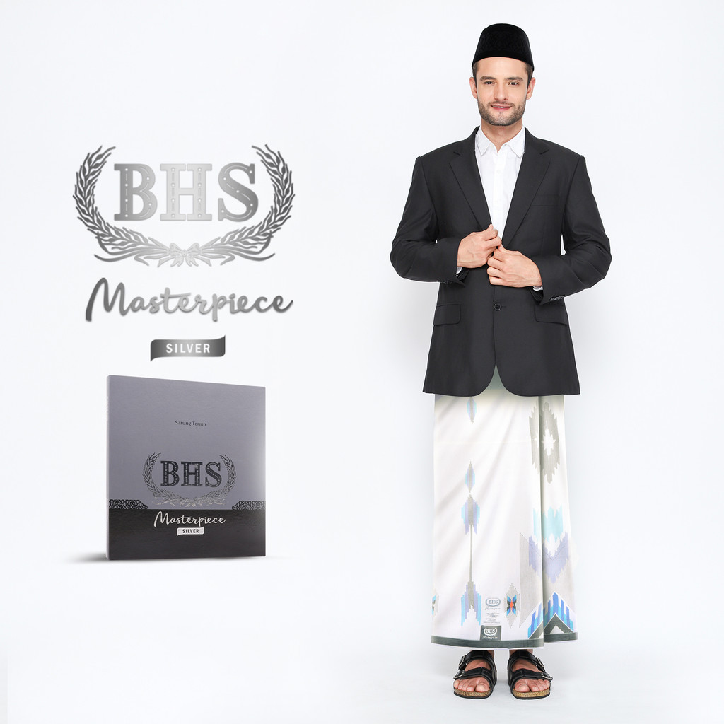 Sarung BHS Masterpiece Silver Motif M81 SGA Putih Biru