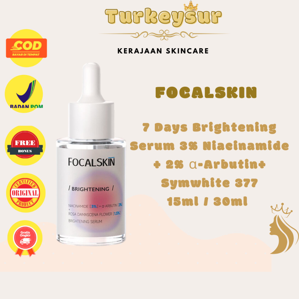 FOCALSKIN 7 Days Brightening Serum 3% Niacinamide + 2% α-Arbutin+ Symwhite 377 15ml / 30ml Focalskin Focal Skin Fokalskin