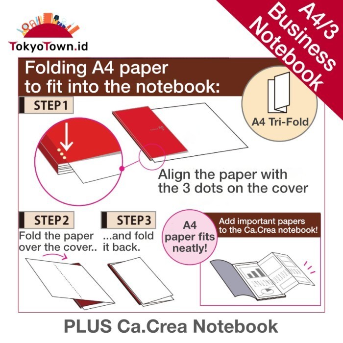 

PLUS Notebook Ca.Crea Japanese Quality traveler's notebook - Merah