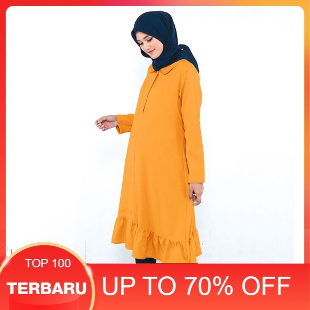 [ COD ] TUNIK PERY PHERY WARNA KUNING ATASAN WANITA - tunik korean style || tunik elegan simple | bl