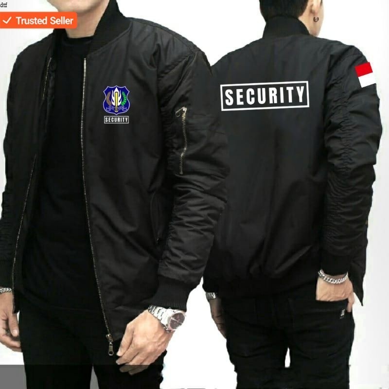 JAKET BOMBER SECURITY SATPAM SABLON FREE NAMA KEREN TERBARU 2024