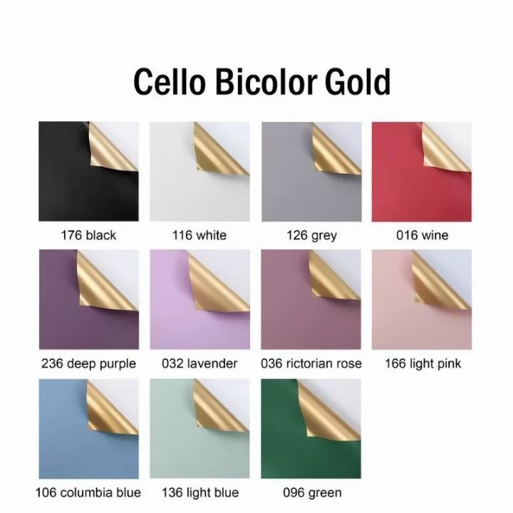 

(HASANS FLORIST)[20 Lembar] Kertas Buket Bunga Warna Emas / Kertas Cellophane Emas / Flower Wrapping Paper Gold / Cellophane Gold