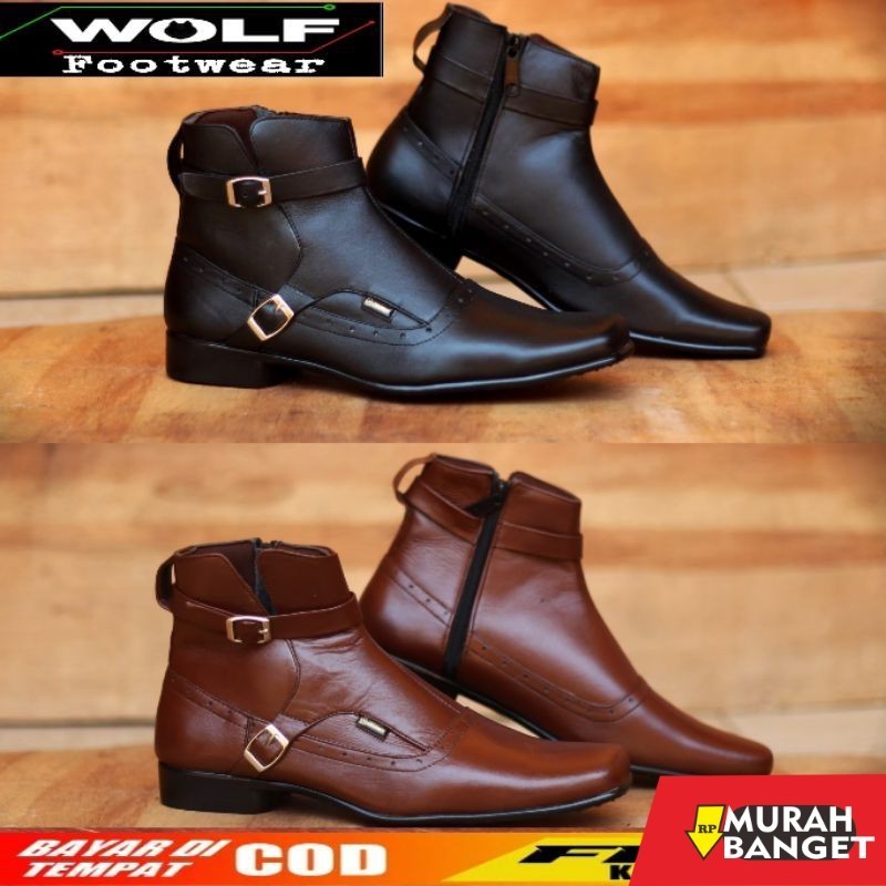 Boots pria terbaru- FULL LEATHER Sepatu Jenggel Semi Boot Full Kulit Asli Original Cevany Pacuan Rid