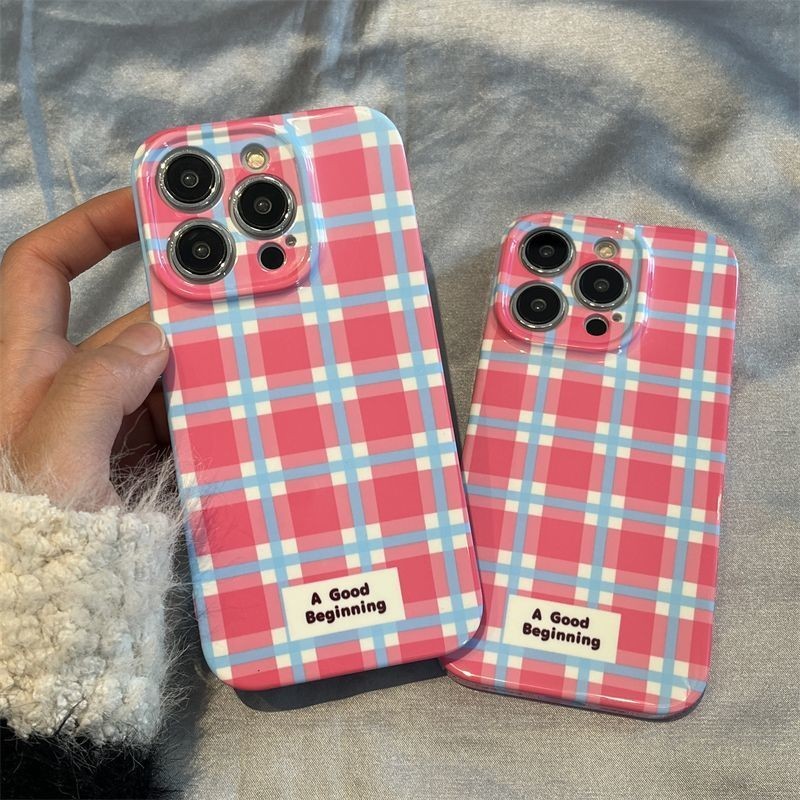 Kotak-Kotak Merah Casing for IPhone 6 6s 6 Plus 6s Plus 7 8 SE 7 Plus 8 Plus X Xs Xr Xs Max 11 12 13