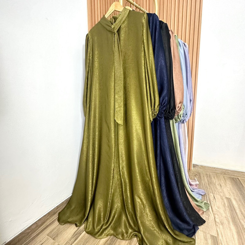 DISCOUNT 50% NR4 CANDY OUTFITKU - KHARINA DRESS SHIMMER GAMIS SYARI POLOS SANTORINI SILK HAL