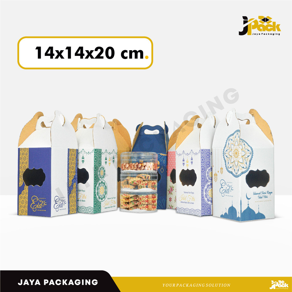 

Box 14X14X20 cm Jinjing (KUKER 500gr isi 3 Toples Bulat) Kardus/karton/kemasan/Kue Kering isi 3/kuker isi 3/idul fitri/Iedmubarak/hampers/parcell/parcel/tinggi20