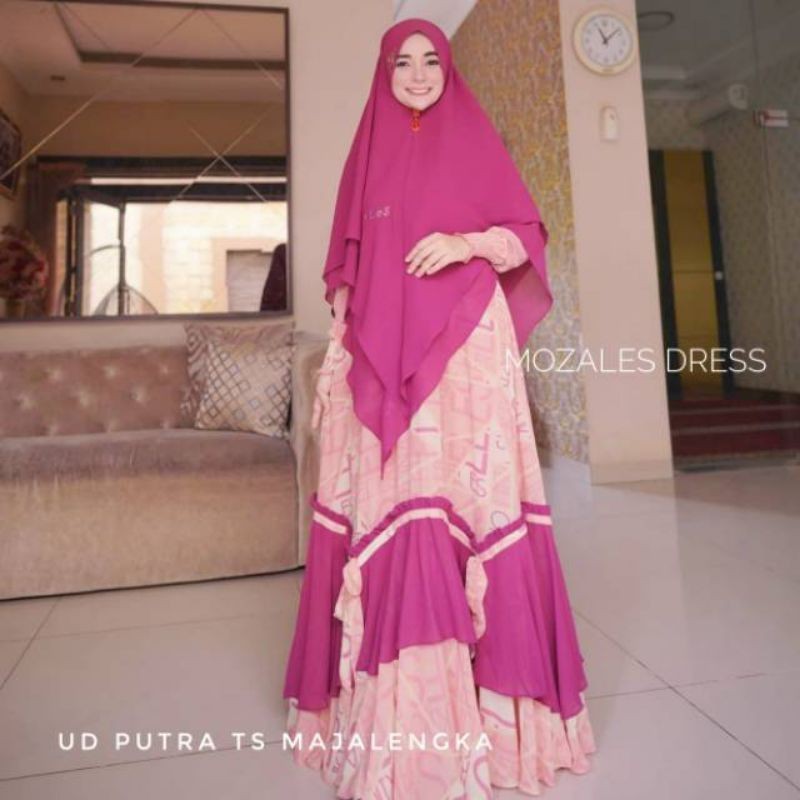 LINA SUKIJO / Mozales Dress by eLeS / set syari premium / set syari elegan / set syari branded
