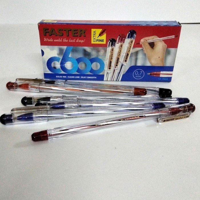 

RK Ballpoint FASTER C600 - Hitam 12 Pcs