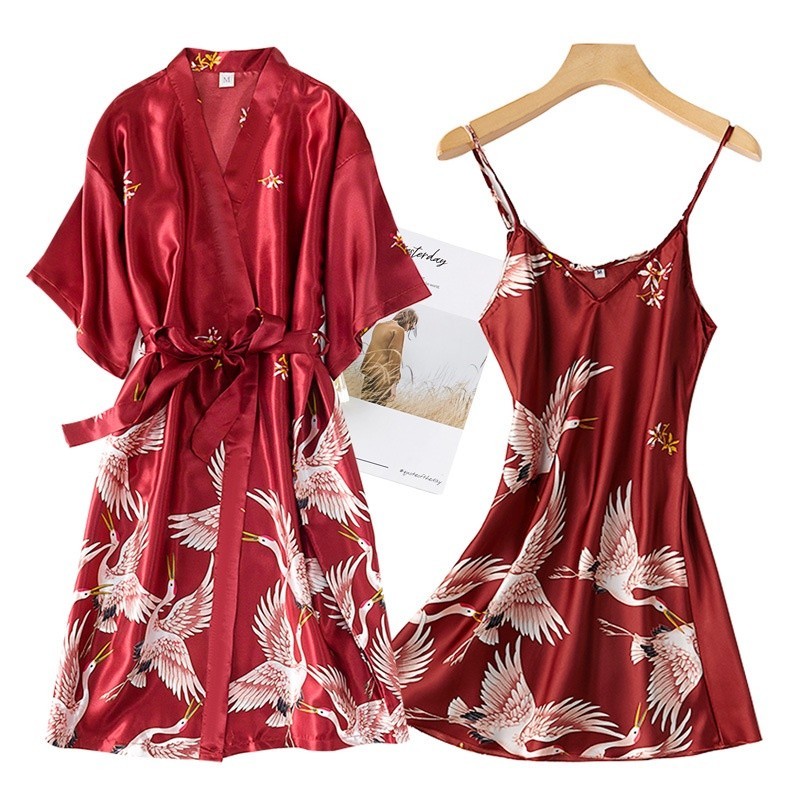 [COD] FANMU  Baju tidur kimono/baju tidur pengantin/kimono/baju tidur satin sexy/baju tidur wanita/b