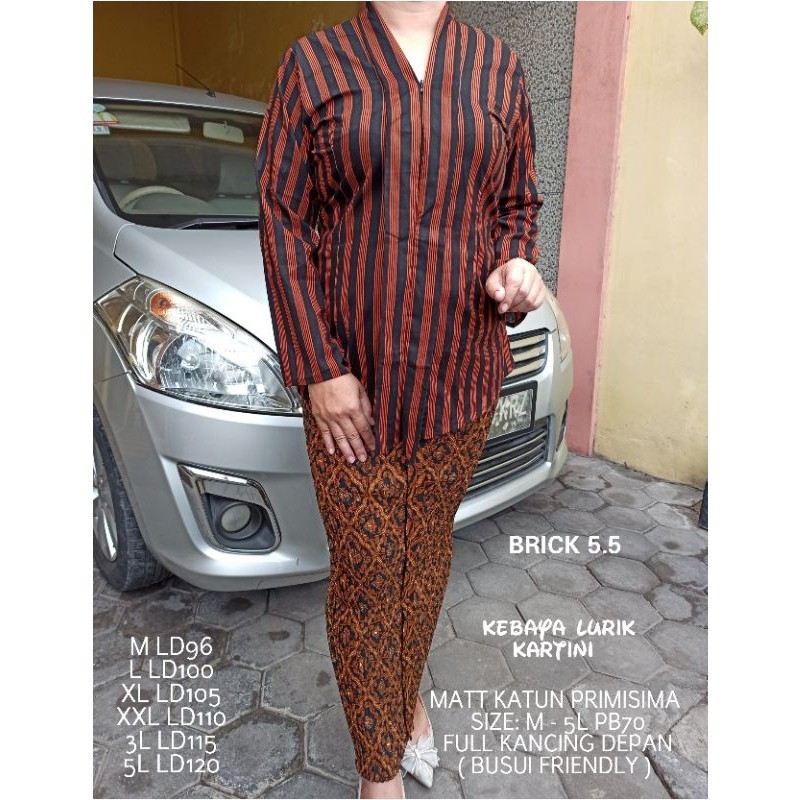 LURIK JAWA Kebaya Lurik Kutubaru Kartini Wanita Modern Bahan Katun Halus