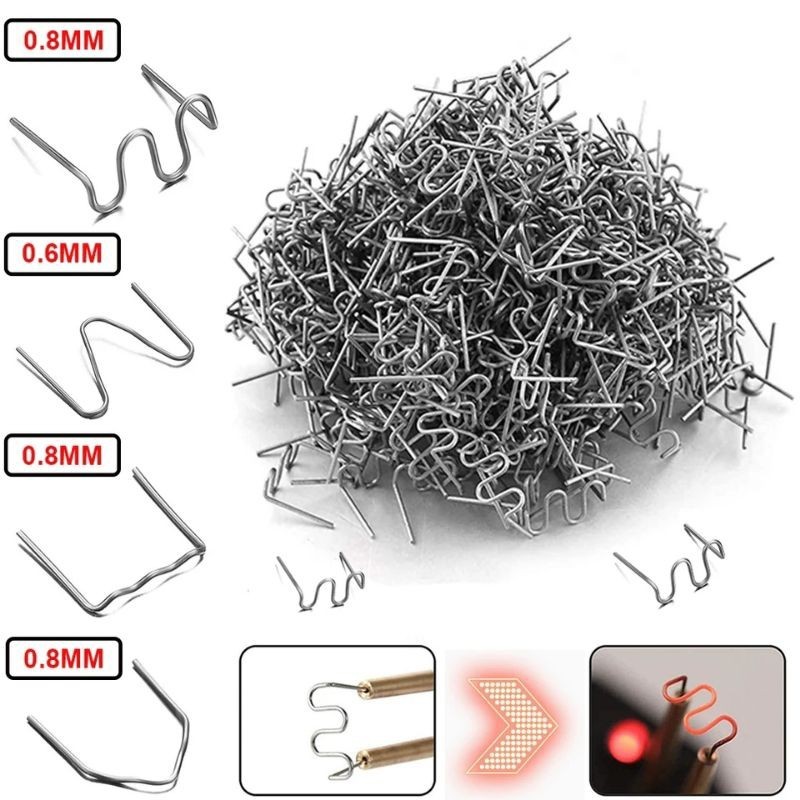 Nuansa - 500 Pcs Refill Staples Welding Kawat Las Plastik Tembak  200 Pcs 500 Pcs Stapler Pistol Las