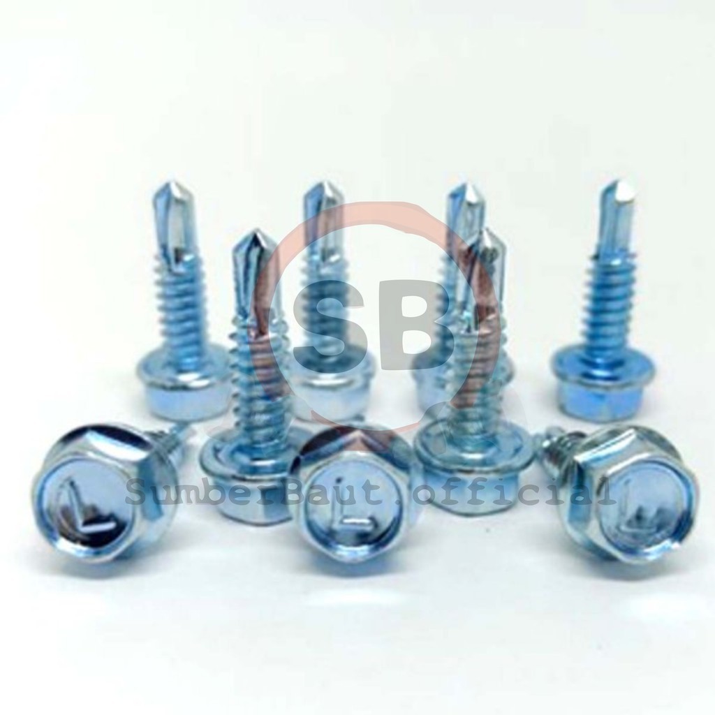 Skrup Roofing Putih Baja Ringan 10x16 Moon Lion Steel