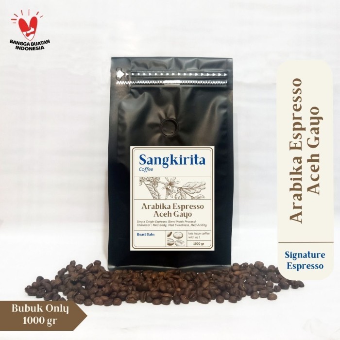 

[Coffee New] Kopi Bubuk Arabika Espresso Aceh Gayo 1000 gr - Giling Kasar