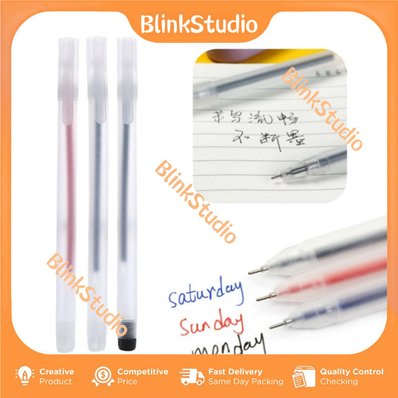 

BlinkStudio Pulpen Transparant Gel 0.5mm Bolpoin Pena Pena Pen Tinta Gel Cair Pulpen Tinta Gel Cair Pena Transparant Pen Gel