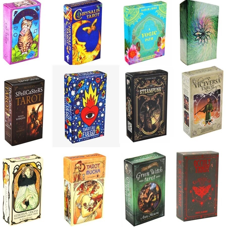 HOT 400 Style Tarot Cards Oracle Golden Art Nouveau The Green Witch Universal Celtic Thelema Steampu