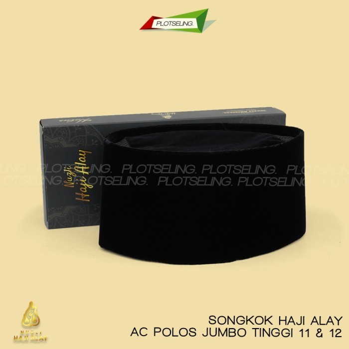 Songkok H. ALAY JUMBO Hitam AC Tinggi 11 dan 12 Anak-Dewasa Nomor 3-9 - Tinggi 11 cm, No. 3 53 cm