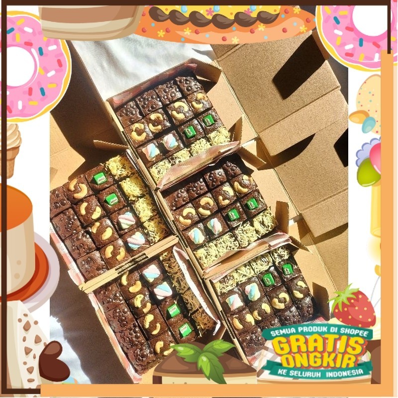 

FUDGY BROWNIES-BROWNIES PANGGANG-BROWNIES CUSTOM-HAMPERS UKURAN 15x15/ King J Snack