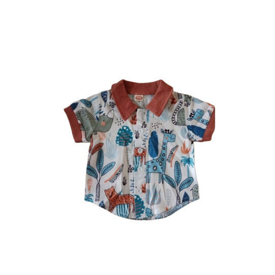 BAJU KEMEJA PAT2 ANIMALS GIRRAFE ANAK LAKI LAKI