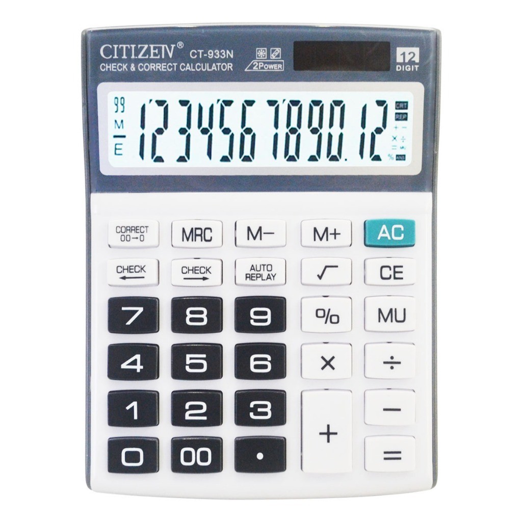 

Kalkulator Citizeiv CT-933N Kalkulator 12 Digit Calculator Mirip Citizen CT-933N