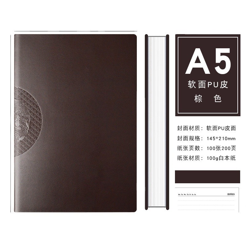 

Notebook bisnis notebook A5 besar tebal Pu notebook liontin pita logam