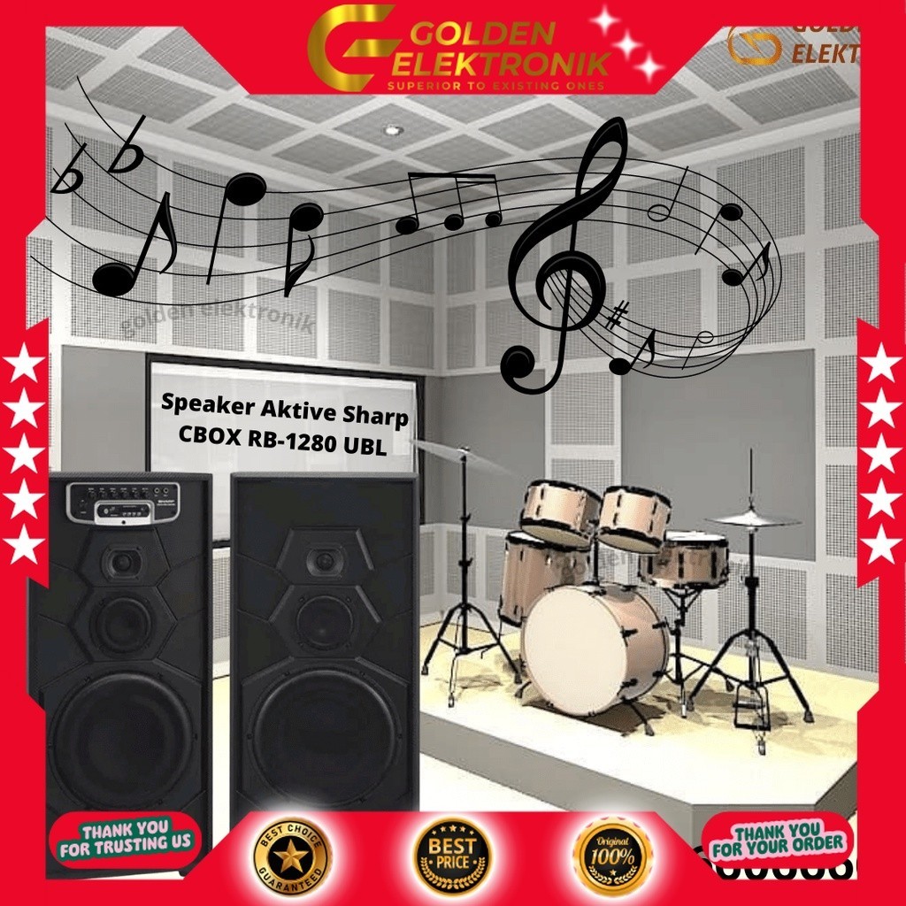 SPEAKER AKTIF SHARP CBOX RB1280CB 1280 CB Digital bloetooth mikrofon usb radio SUBWOFER 1280CB