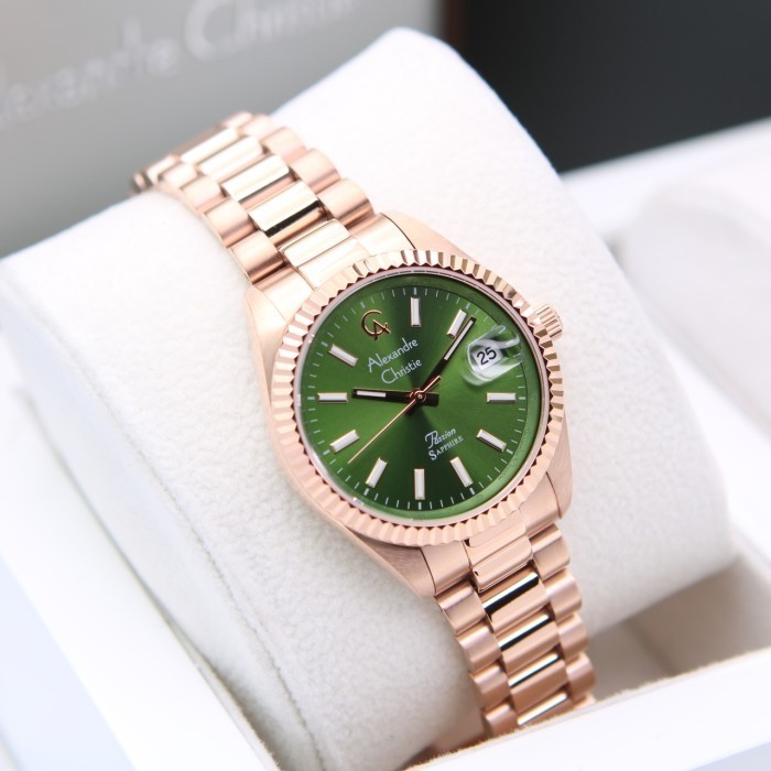 ALEXANDRE CHRISTIE AC5016 / AC 5016 ROSEGOLD GREEN SAPPHIRE ORIGINAL