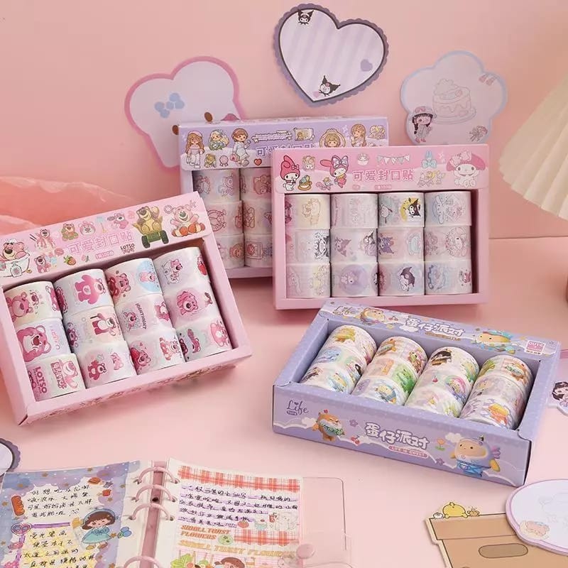 

STIPA Sticker Roll Karakter Stiker Rol Dekor Stationery ATK DIY Mainan Anak Cuckoo Stickers San rio Lotso Momo
