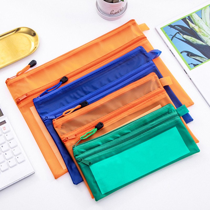 

Kantong Dokumen Jala Transparan Double-layeredA4 Dokumen Folder Ritsleting File Dokumen PVC Buram Tahan Air Tas File Kunci Ritsleting