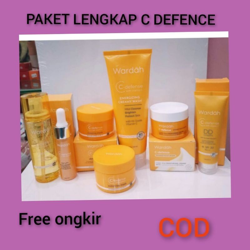 Paket Wardah C Defense Skincare Putih Glowing Cerah Lengkap /Paket Wardah C Defense untuk mencerahka