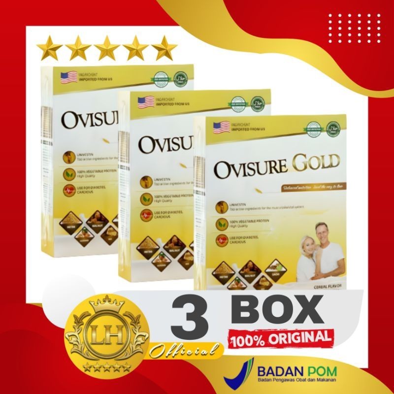 

[3 BOX] OVISURE GOLD SUSU ORIGINAL VITAMIN TULANG OBAT NYERI SENDI SARAF KEJEPIT DIABETES