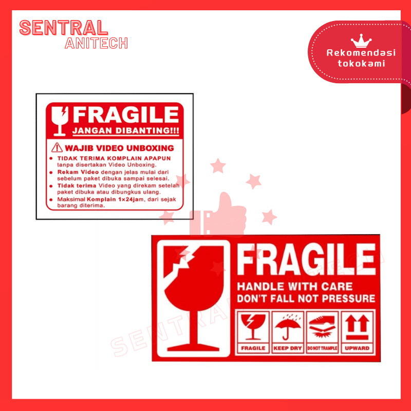 

【sentral anitech】 STIKER UNBOXING /stiker fragile/stiker pengiriman label/STIKER VIDEO UNBOXING FRAGILE PECAH BELAH