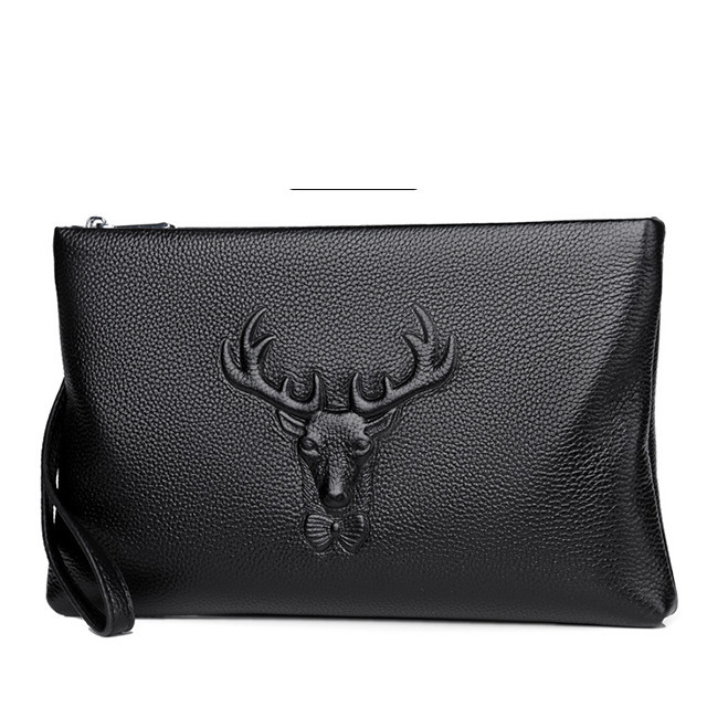 Grosir Pabrik Tas Genggam Pria Kulit Gaya Baru Tas Amplop Bisnis Kasual Kulit Lembut Pola Lychee Hit