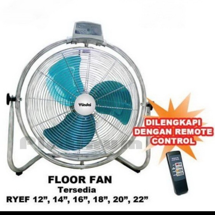 kipas angin besi yundai 18 inchi remut floor fan