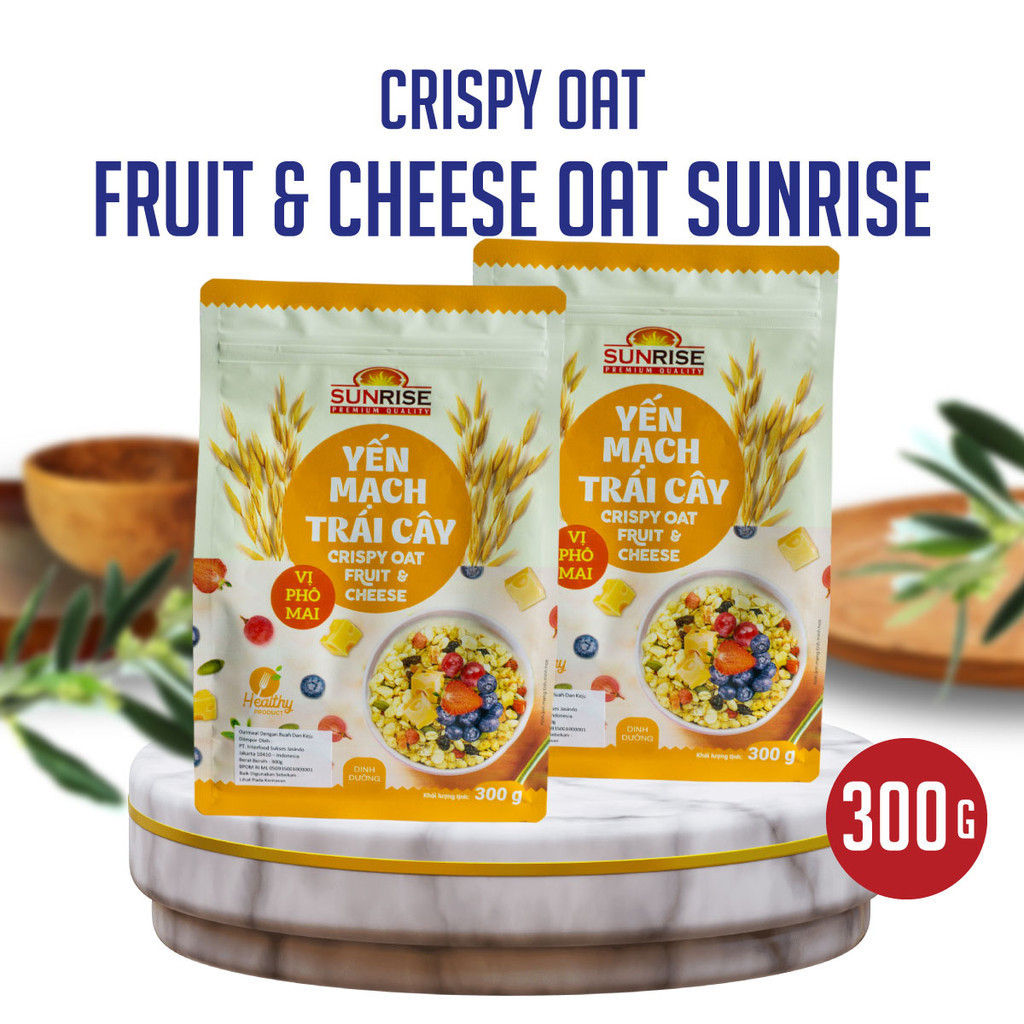 

Granola Sereal Sunrise Crispy Oats Fruits cheese 300gr - oat buah keju