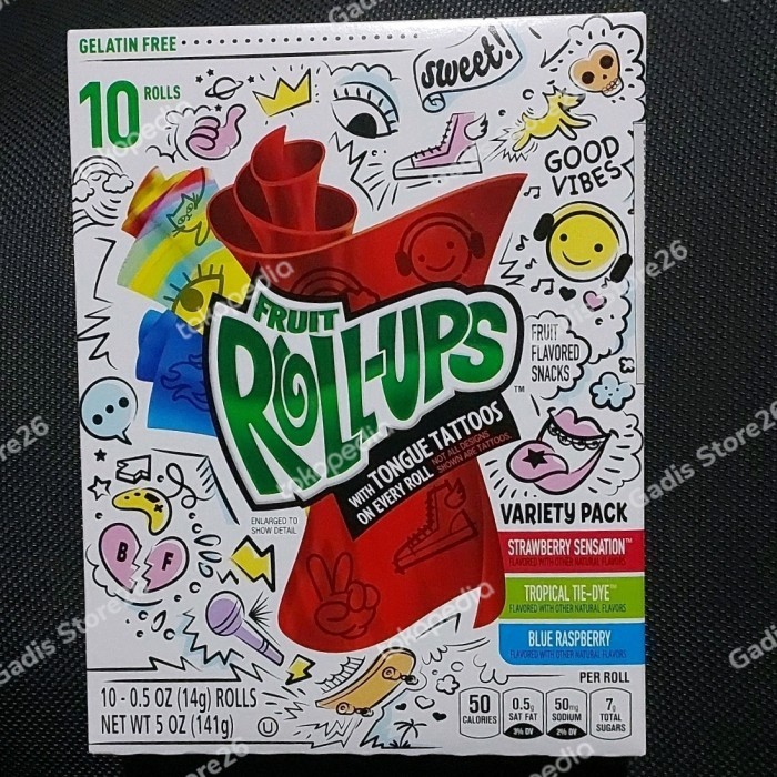 

FRUIT ROLL UPS VARIETY PACK | FRUIT FLAVORED SNACK 5 OZ | USA