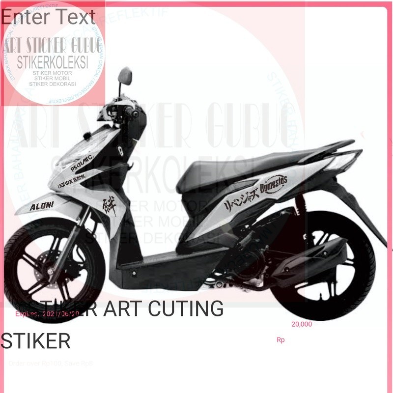 Variasi custom sticker cutting BEAT Domestos keren simple