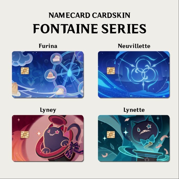 Stiker Card skin Genshin Fontaine E-Money ATM