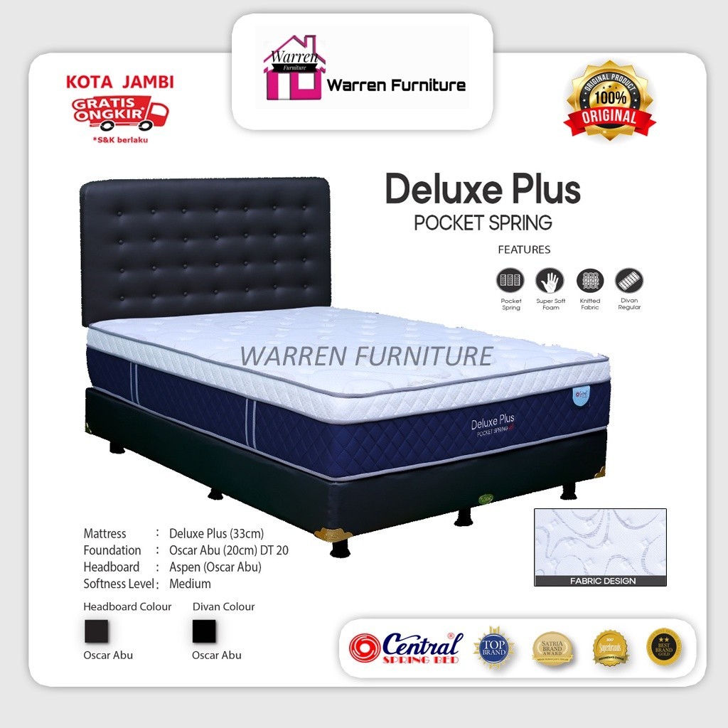 kasur springbed central deluxe plus pocket