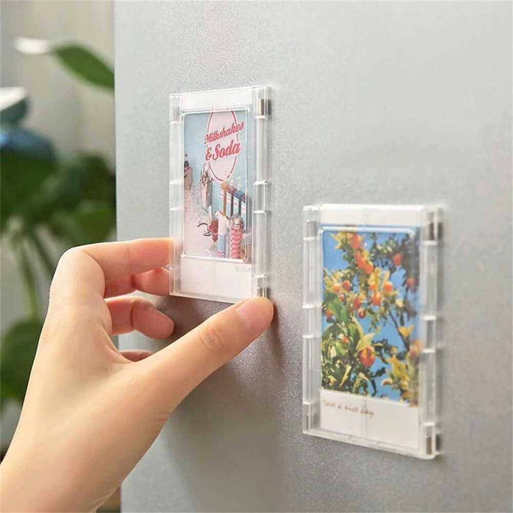 

Magnet Design Korean Kpop Idol Photocard Frame Mini Acrylic Magnetic Picture Frames Transparent Acrylic Card Display Stand Case