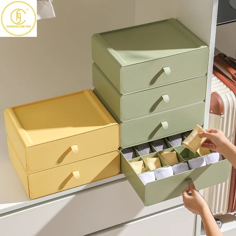 

10/15Grids Plastic Multifunction Clothing Storage Box Household Wardrobe Storage Sundries Containers Socks Underwear Storage Box