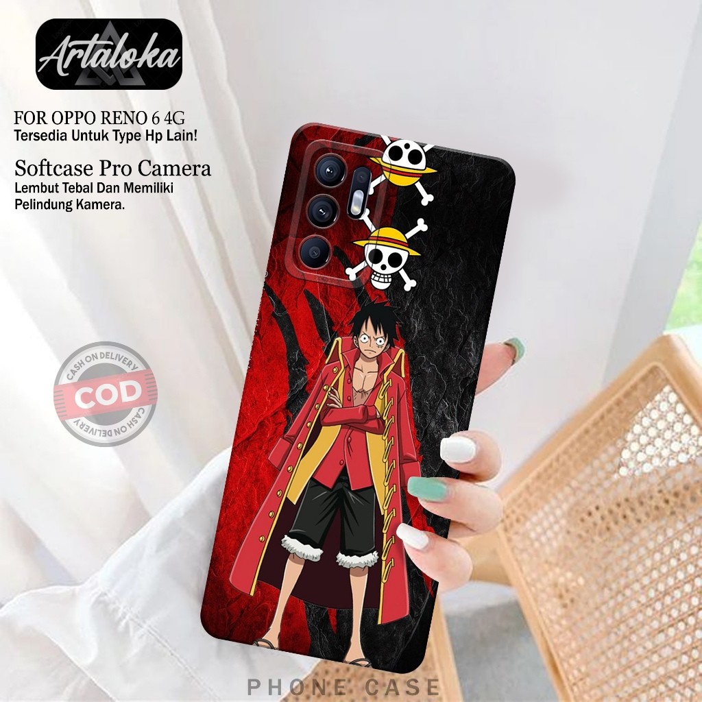 Softcase Hp Oppo Reno 6 4G Fashion Case Anime Case Oppo Reno 6 4G Silikon TPU Pro Camera Casing Oppo