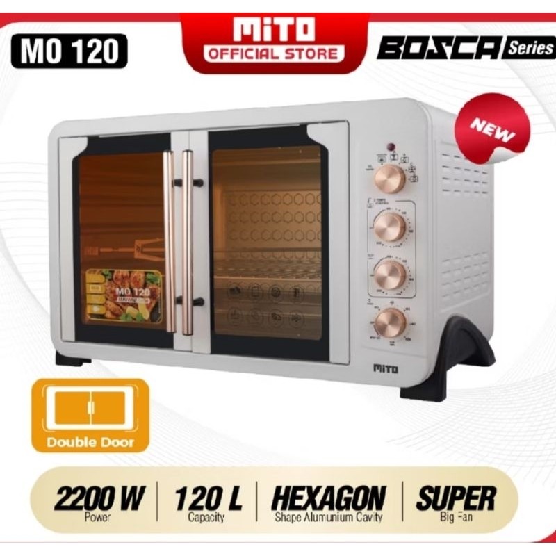 MITO Oven Listrik Bosca Series MO120 double door 120L | Pemanggang makanan kapasitas besar -  White