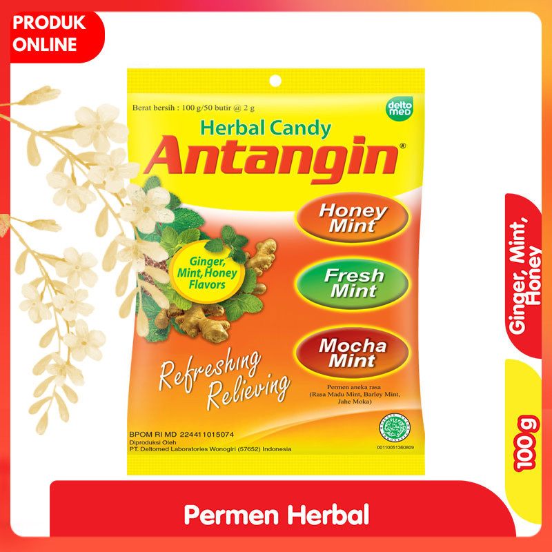 

Antangin Herbal Permen Rasa Jahe, Mint, Madu Bag 100 g