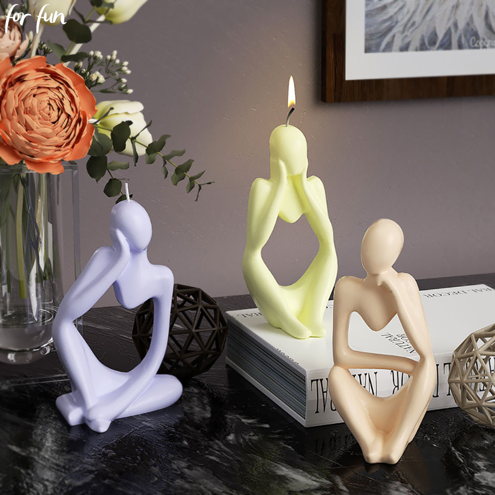 

For Fun Art Abstract Thinker Statue Silicone Mold Handmade Resin Mold Candle Mold Gypsum Mold Home Desktop Decor Ornaments Craft