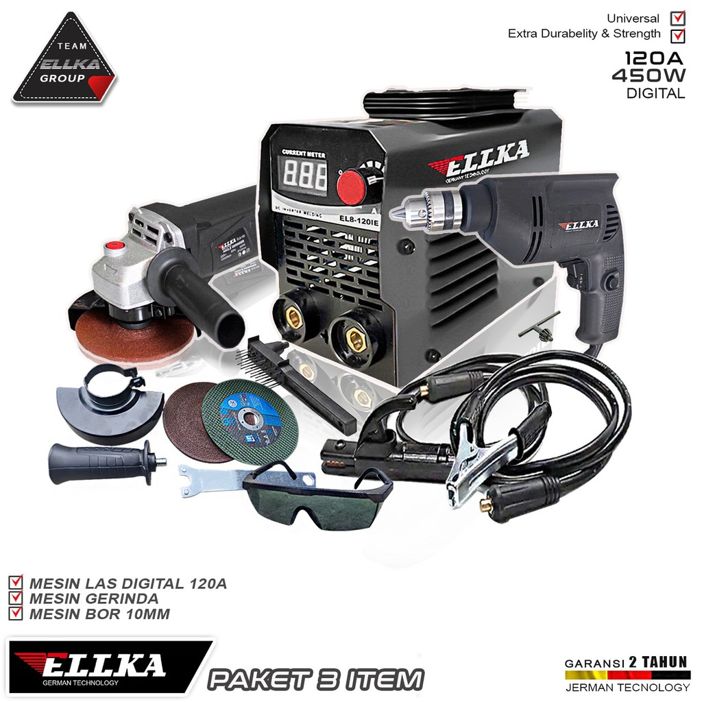 COMBO 3 IN 1Bor dan Gerinda Mesin Bor Listrik Gerinda dan Mesin Las MMA 450 Watt