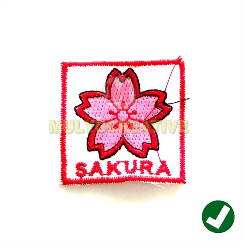 Bordir Bordir Tanda Regu Bunga Sakura - Bordir Lambang Regu Pramuka 10pcs