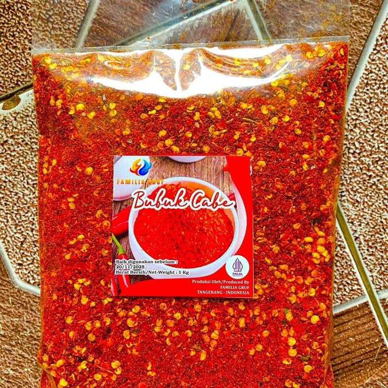 

Boncabe Cabe Bubuk Kasar Super Pedas 1KG untuk Seblak atau Baso Aci - Daun, Cabai